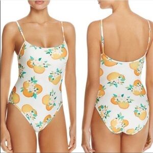 Kate Spade Womens Citrus Floral Print One Piece Bathing Suit Size Small Beach